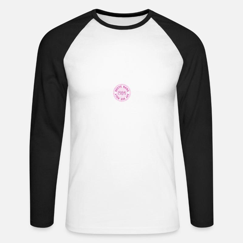 Mutter 1984 - Unisex Baseballshirt langarm - Weiß/Schwarz