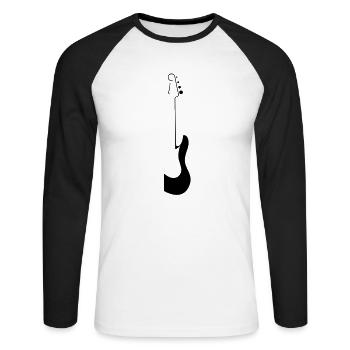 guitare - T-shirt baseball manches longues Homme - blanc/noir - Devant - Nik (191cm)