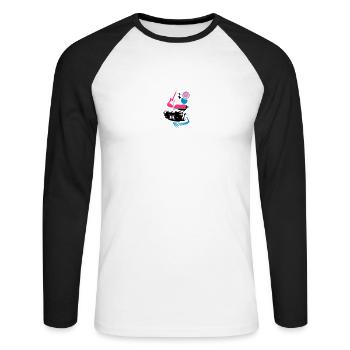 Auto dj Pop-Rock- - Unisex Baseballshirt langarm - Weiß/Schwarz - Vorne - Nik (191cm)