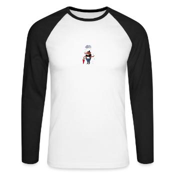 why is it always rain on me - Unisex Long Sleeve Baseball T-Shirt - white/black - Front - Nik (191cm)