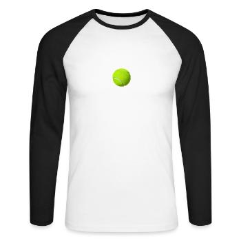 Tennis - T-shirt baseball manches longues Homme - blanc/noir - Devant - Nik (191cm)