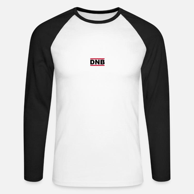 dnb_black and withe - Unisex Baseballshirt langarm - Weiß/Schwarz