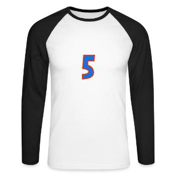 JAHRESTAG. ALLES GUTE ZUM GEBURTSTAG. ALLES GUTE ZUM GEBURTSTAG. - Unisex Baseballshirt langarm - Weiß/Schwarz - Vorne - Nik (191cm)