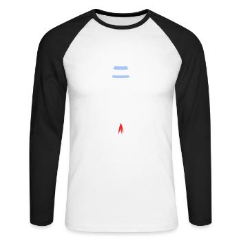 Vecteur de vol spatial spatial de fusée spatiale - T-shirt baseball manches longues Homme - blanc/noir - Devant - Nik (191cm)