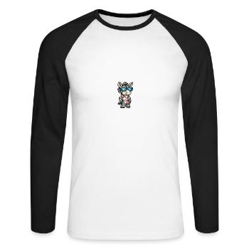 Zebra Comic Cool Summer - Unisex Long Sleeve Baseball T-Shirt - white/black - Front - Nik (191cm)