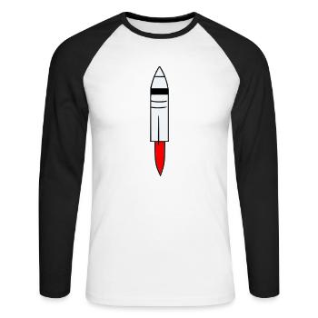Vecteur de vol spatial spatial de fusée spatiale - T-shirt baseball manches longues Homme - blanc/noir - Devant - Nik (191cm)