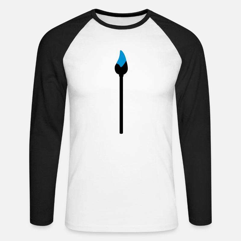Pinsel mit Farbe - Unisex Baseballshirt langarm - Weiß/Schwarz