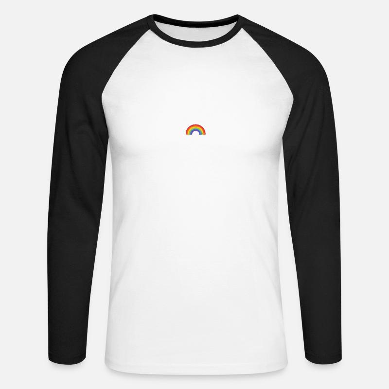 rainbow small - Unisex Baseballshirt langarm - Weiß/Schwarz