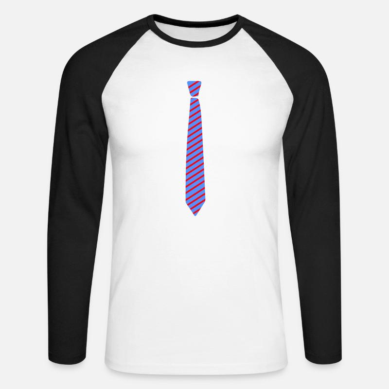 krawatte 2 - Unisex Baseballshirt langarm - Weiß/Schwarz