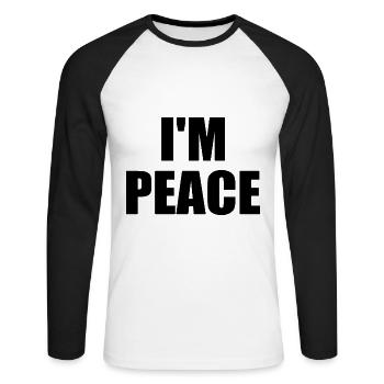 i come in peace im peace couple - Unisex Baseballshirt langarm - Weiß/Schwarz - Vorne - Nik (191cm)