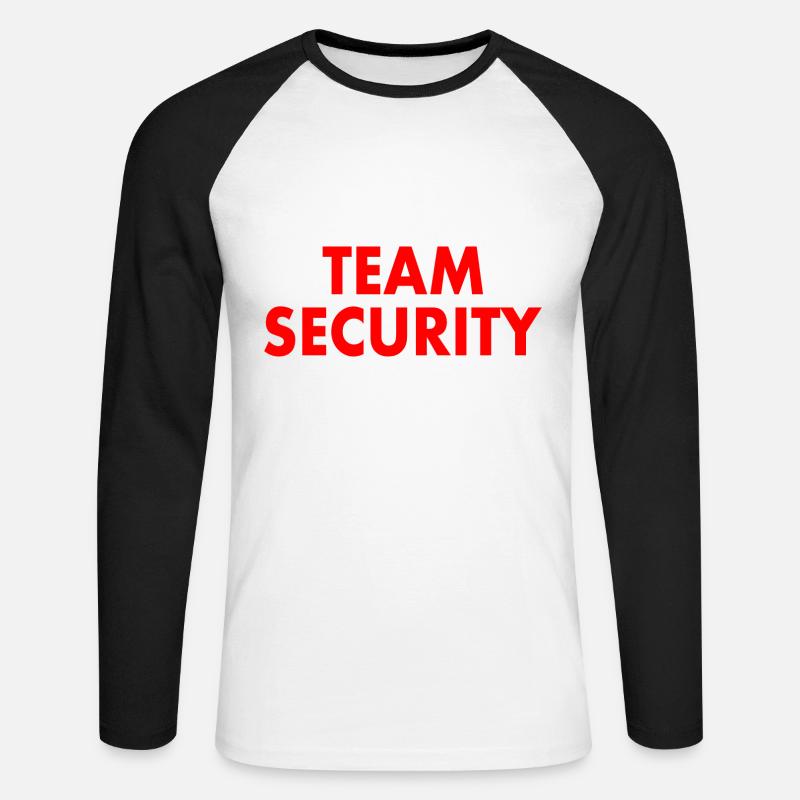 Team security - Unisex Baseballshirt langarm - Weiß/Schwarz