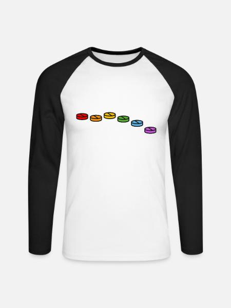 Krankenschwester Nurse bunte Pille Nachtschwester - Unisex Baseballshirt langarm - Weiß/Schwarz
