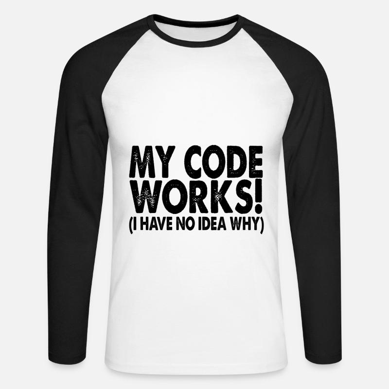 Coder - Unisex Baseballshirt langarm - Weiß/Schwarz