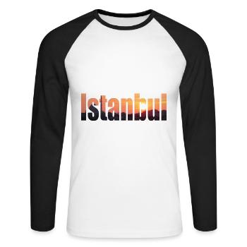 Istanbul is a city on two continents - Unisex Long Sleeve Baseball T-Shirt - white/black - Front - Nik (191cm)