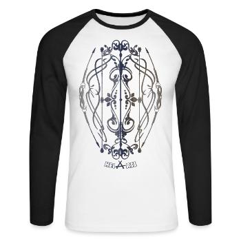 Résumé n° 72 - T-shirt baseball manches longues Homme - blanc/noir - Devant - Nik (191cm)