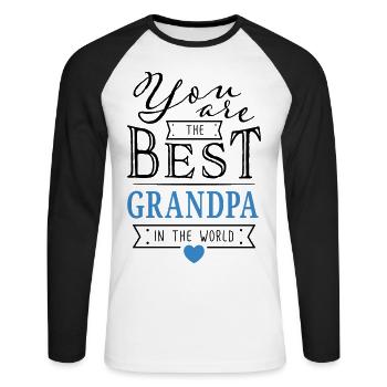 Best grandpa - Bester Opa Großvater Opi Geschenk - Unisex Baseballshirt langarm - Weiß/Schwarz - Vorne - Nik (191cm)