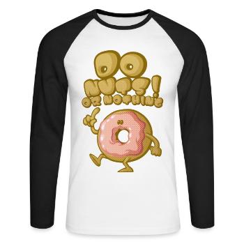 Do nuts - Unisex Long Sleeve Baseball T-Shirt - white/black - Front - Nik (191cm)
