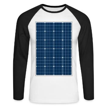 Solar cell, photovoltaic, solar energy, solar panel - Unisex Long Sleeve Baseball T-Shirt - white/black - Front - Nik (191cm)