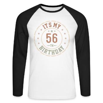 C'est Mon 56e Anniversaire Cadeau 56 Ans - T-shirt baseball manches longues Homme - blanc/noir - Devant - Nik (191cm)