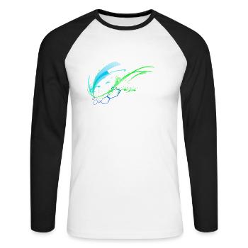 bluegreen - Unisex Baseballshirt langarm - Weiß/Schwarz - Vorne - Nik (191cm)