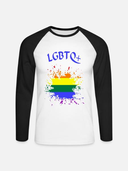 LGBTQ Splash - Unisex Baseballshirt langarm - Weiß/Schwarz