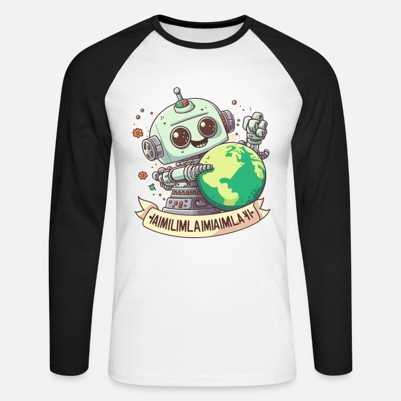 Die Zukunft der Intelligenz - Unisex Baseballshirt langarm - Weiß/Schwarz