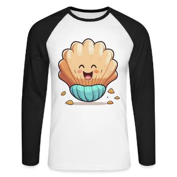 Making Waves - Unisex Long Sleeve Baseball T-Shirt - white/black - Front - Nik (191cm)