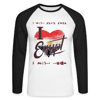 J’adore Egypte Gift Diving Marsa Alam - T-shirt baseball manches longues Homme - blanc/noir - Devant - Nik (191cm)