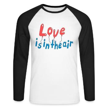 Love is in the air - Unisex Baseballshirt langarm - Weiß/Schwarz - Vorne - Nik (191cm)