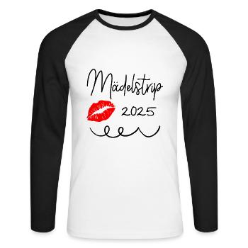 Girls' Trip 2025 Girls Trip Girls' Tour Girls' Trip - Unisex Long Sleeve Baseball T-Shirt - white/black - Front - Nik (191cm)