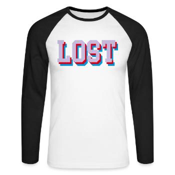Ypérite - T-shirt baseball manches longues Homme - blanc/noir - Devant - Nik (191cm)