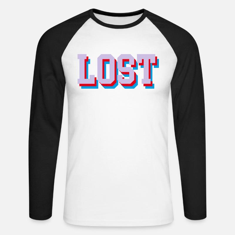 Lost - Unisex Baseballshirt langarm - Weiß/Schwarz