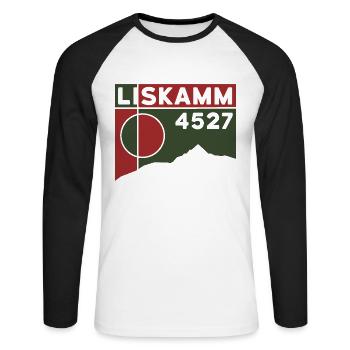 Lyskamm Liskamm Überschreitung Hochtour Andenken - Unisex Baseballshirt langarm - Weiß/Schwarz - Vorne - Nik (191cm)