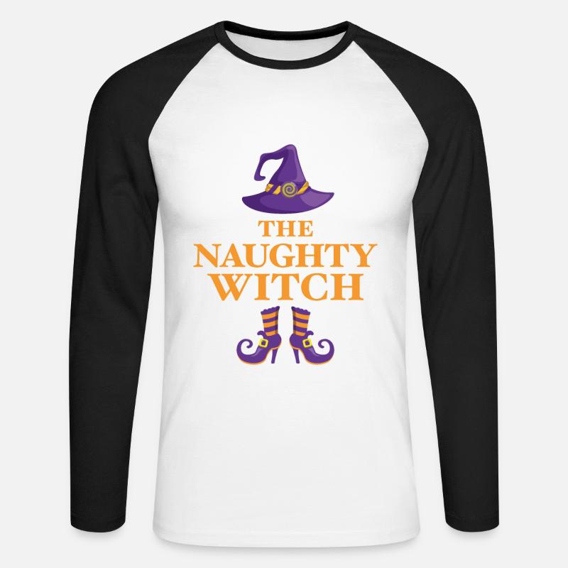 Die freche Hexe - Unisex Baseballshirt langarm - Weiß/Schwarz