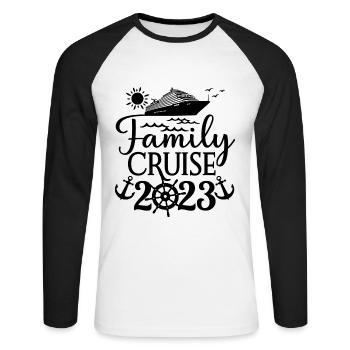 Family Cruise 2023 Cruise Ship Holiday Vacation - Unisex Long Sleeve Baseball T-Shirt - white/black - Front - Nik (191cm)