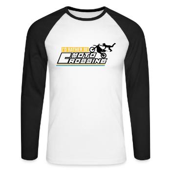 id rather be moto crossing - Unisex Long Sleeve Baseball T-Shirt - white/black - Front - Nik (191cm)