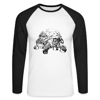 tortue - T-shirt baseball manches longues Homme - blanc/noir - Devant - Nik (191cm)