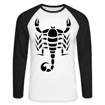 Scorpion - T-shirt baseball manches longues Homme - blanc/noir - Devant - Nik (191cm)