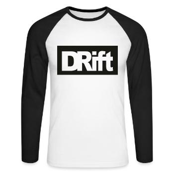 Drift JDM Tuning - Unisex Baseballshirt langarm - Weiß/Schwarz - Vorne - Nik (191cm)