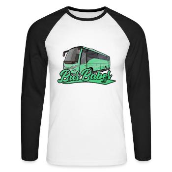 Bus Babes | Bus driver bus driver gift - Unisex Long Sleeve Baseball T-Shirt - white/black - Front - Nik (191cm)