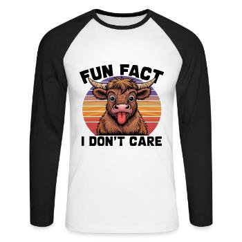 Drôle Highland vache langue de langue design pour animal - T-shirt baseball manches longues Homme - blanc/noir - Devant - Nik (191cm)