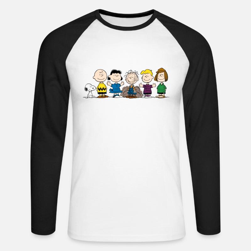 Peanuts Snoopy e i suoi amici - Maglia da baseball a manica lunga da uomo - bianco/nero
