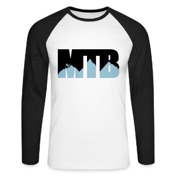 MTB - Unisex Long Sleeve Baseball T-Shirt - white/black - Front - Nik (191cm)