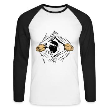 Corsica Flag Corsica Flag Corsica Corsica - Unisex Long Sleeve Baseball T-Shirt - white/black - Front - Nik (191cm)
