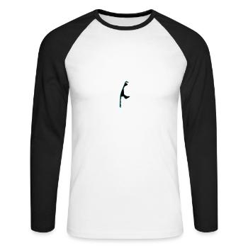 Sylt Silhouette - T-shirt baseball manches longues Homme - blanc/noir - Devant - Nik (191cm)
