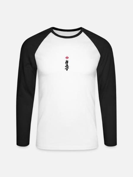 kyokushin - Unisex Long Sleeve Baseball T-Shirt - white/black