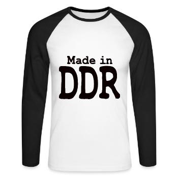 ddr allemagne orientale est ossi moped saxe - T-shirt baseball manches longues Homme - blanc/noir - Devant - Nik (191cm)