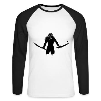 Assassin - Unisex Long Sleeve Baseball T-Shirt - white/black - Front - Nik (191cm)