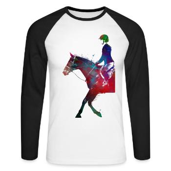 Horse Rider #rider #horse #sport - Unisex Long Sleeve Baseball T-Shirt - white/black - Front - Nik (191cm)
