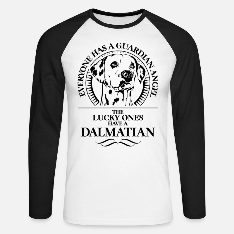 DALMATA Angelo Custode Cane CANE WILSIGNS - Maglia da baseball a manica lunga da uomo - bianco/nero
